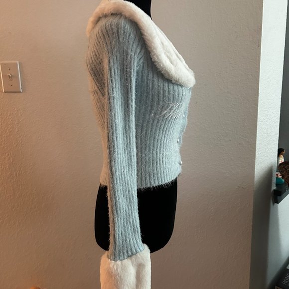Hello Kitty Faux Fur Cardigan Sweater Forever 21 (SOLD) - Picture 3 of 4